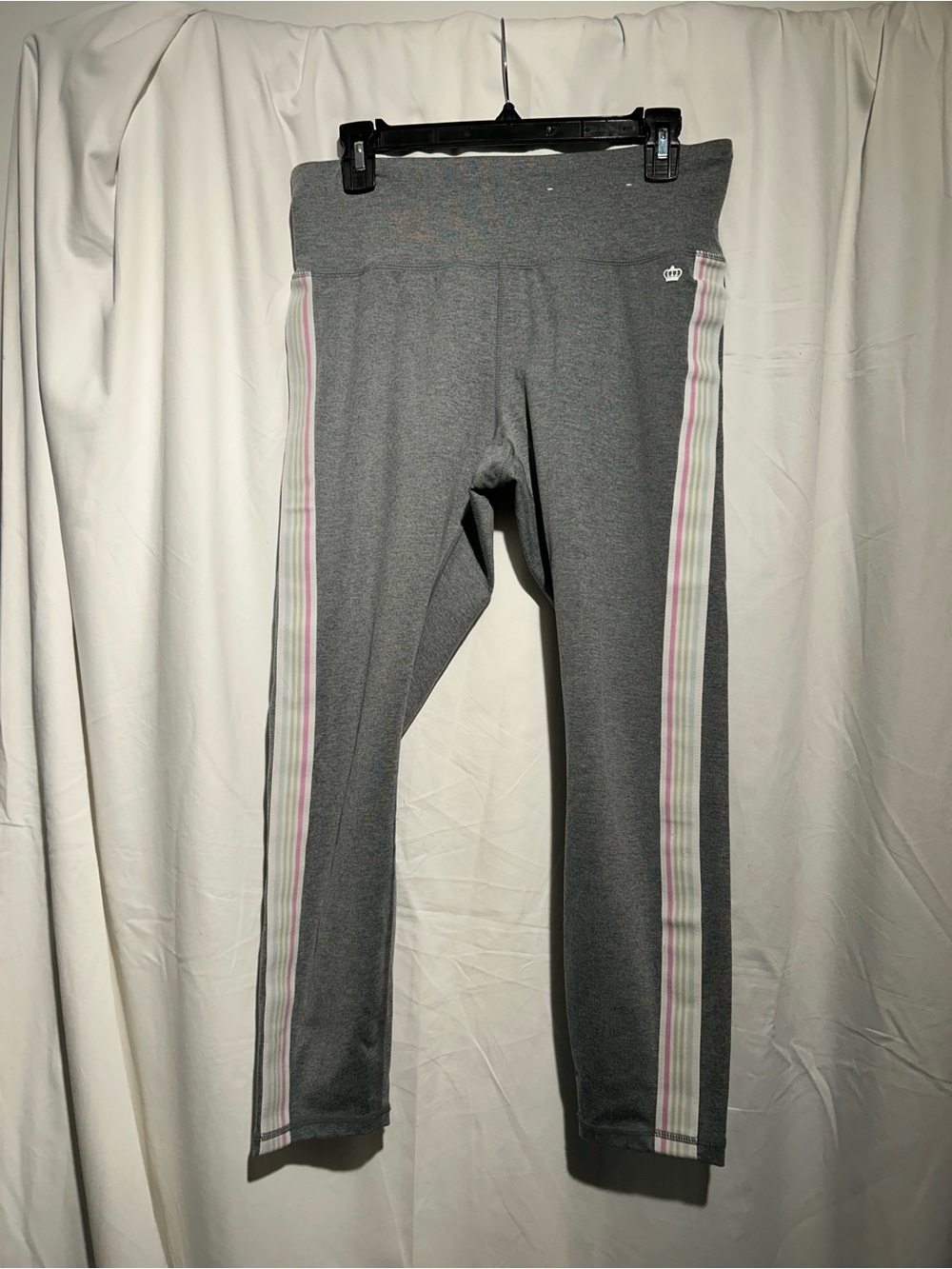 Juicy Couture Sport Infinity Stripe Gray Leggings XL Pastel Side Stripe